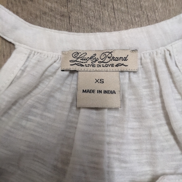 Lucky Brand White Halter Top Embroidered Chest - Picture 5 of 10